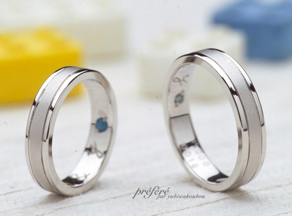 シンプルでスタイリッシュな形状の結婚指輪はオーダーメイド