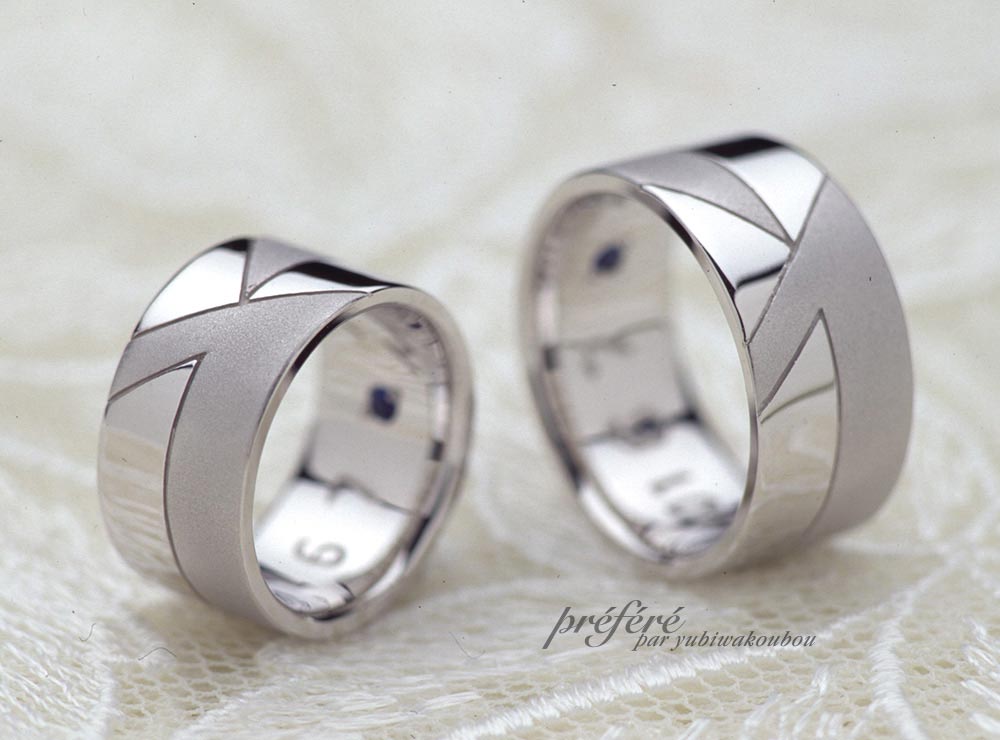 幅広にデザインした結婚指輪はオーダーメイド