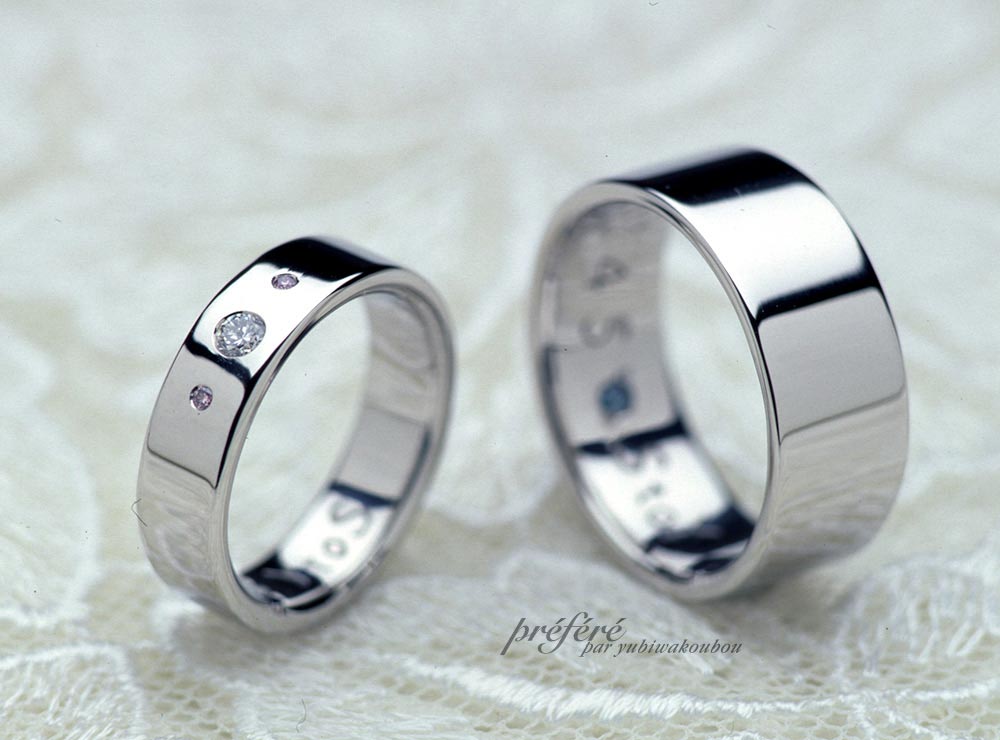 幅広シンプル形状の結婚指輪はオーダーメイド