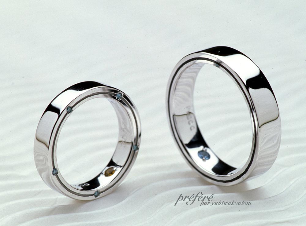 結婚指輪は側面デザインのオーダーメイド