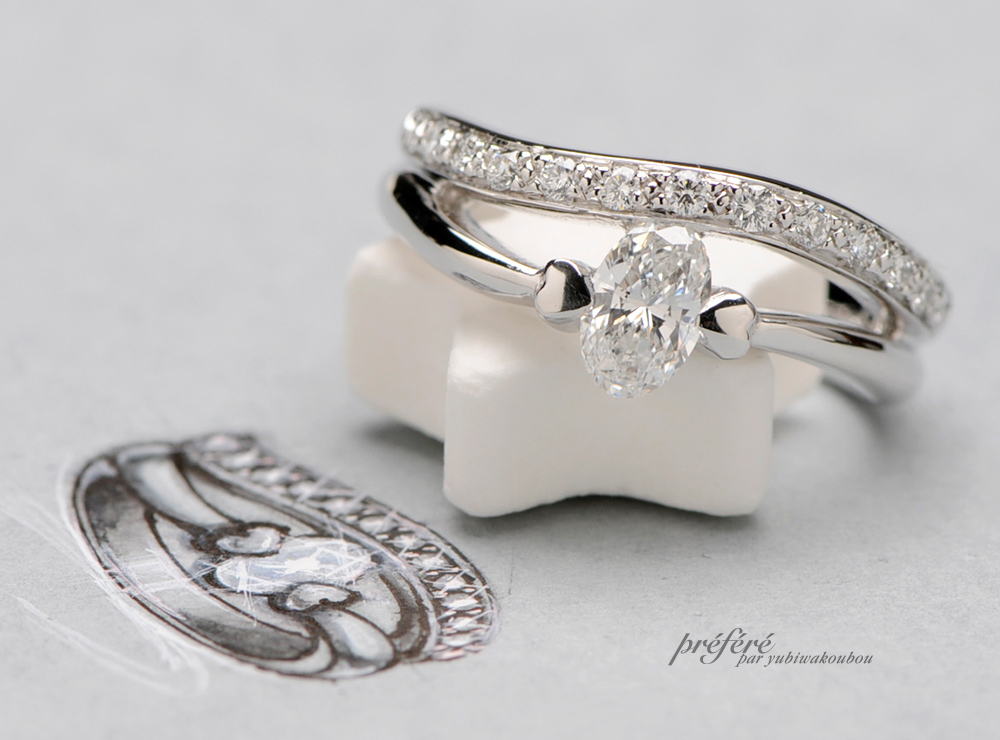 オーバルダイヤの婚約指輪はオーダーメイド