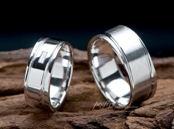幅広リング,バケットダイヤ,結婚指輪,オーダーメイド