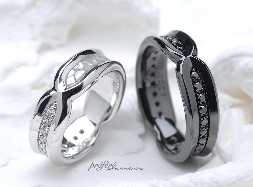 結婚指輪,無限大モチーフ,ブラックリング