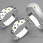 波々リング形状に想いの数のダイヤを配置した結婚指輪はオーダー