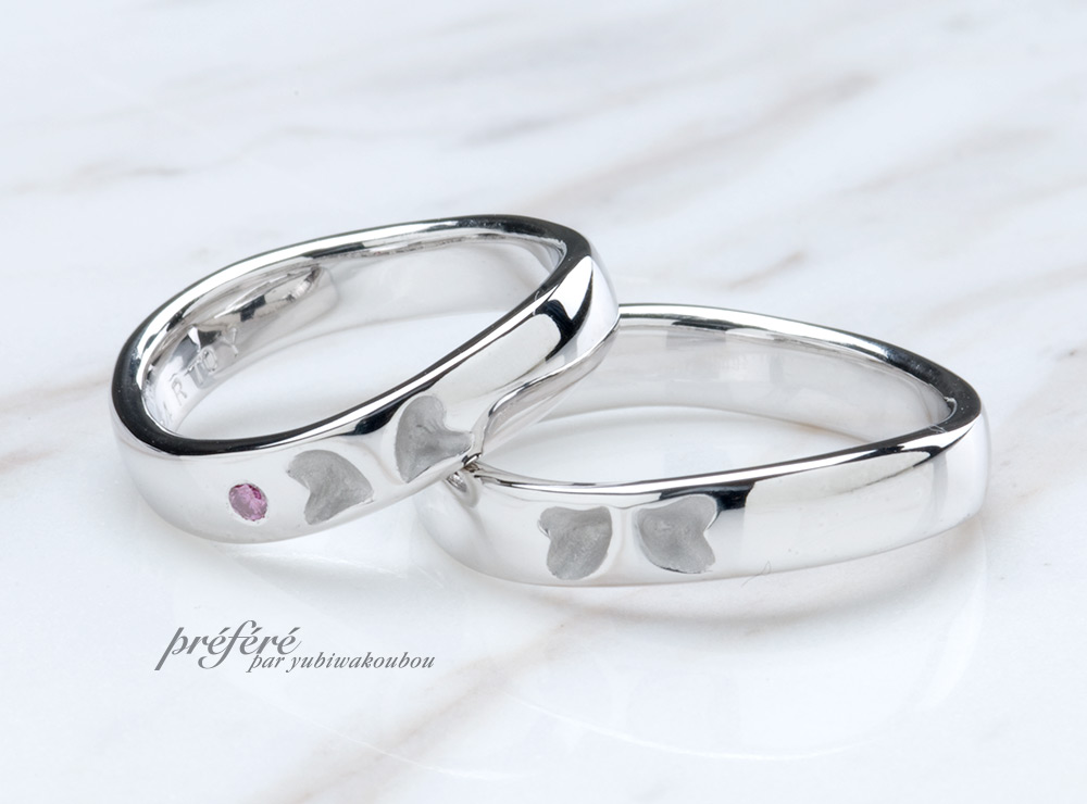 幸せ四つ葉デザインの結婚指輪をオーダーメイド