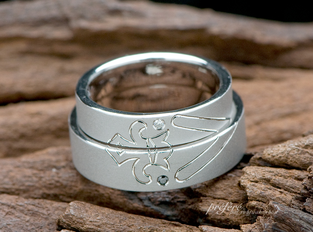 トランプデザインのオーダーメイド結婚指輪
