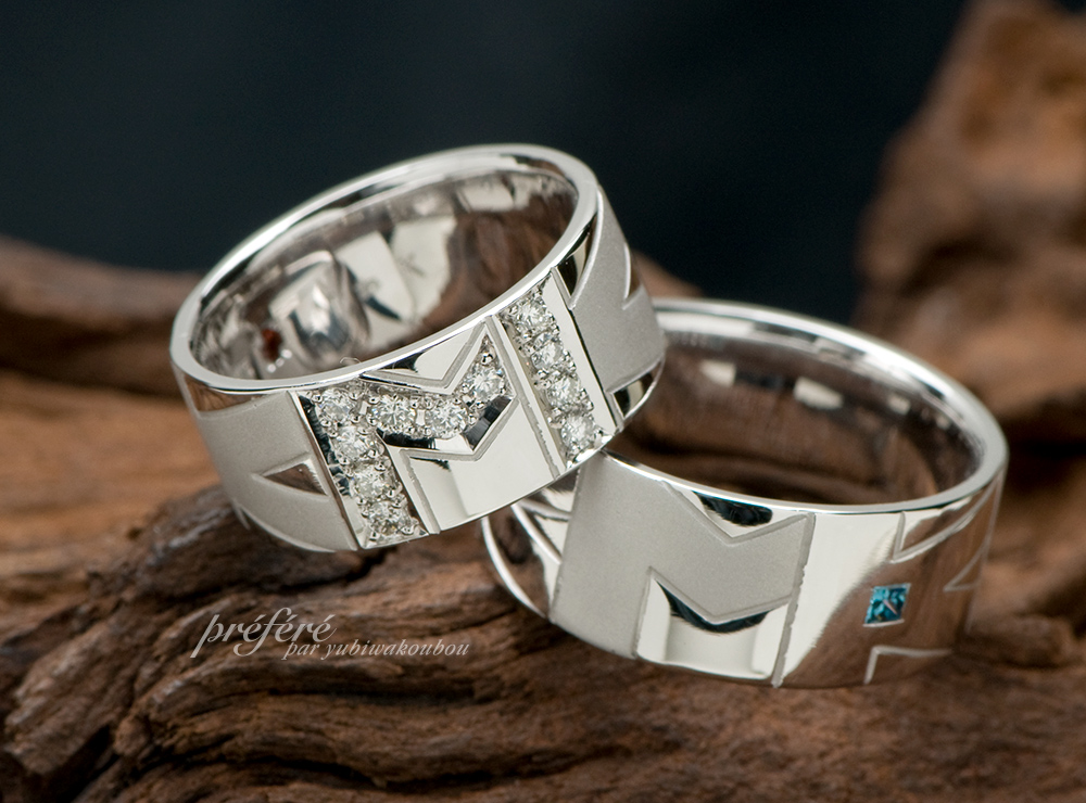 結婚指輪は二人のイニシャルを並べたオーダーメイド