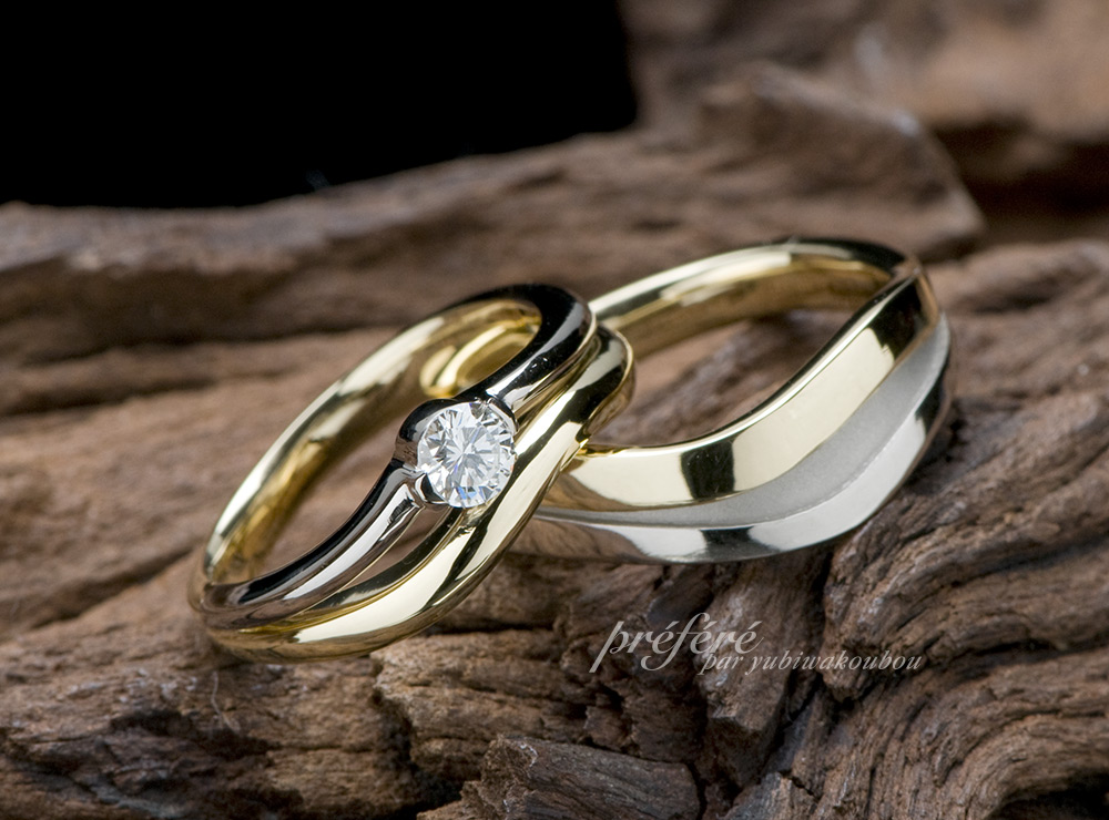 コンビリングの結婚指輪はオーダーでお二人の想いを込めました｜結婚 