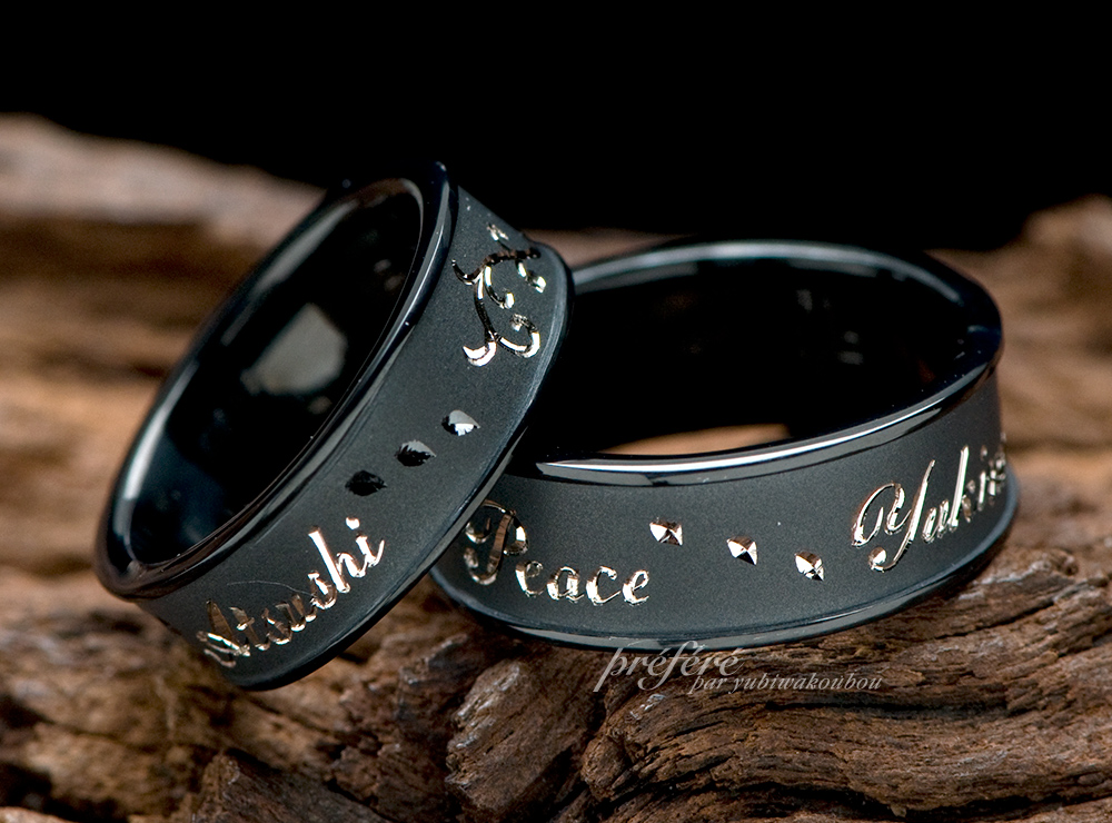 ブラックリング 結婚指輪オーダー,名前 結婚指輪オーダー