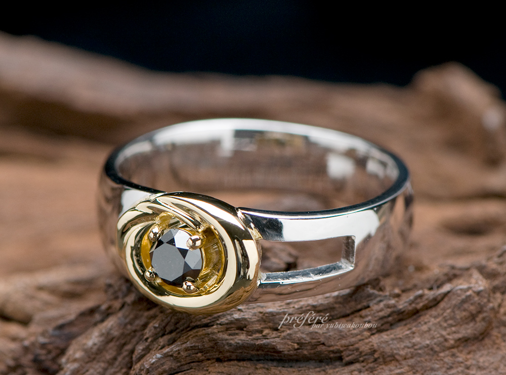 土星 結婚指輪オーダー,ブラックダイヤ 結婚指輪オーダー