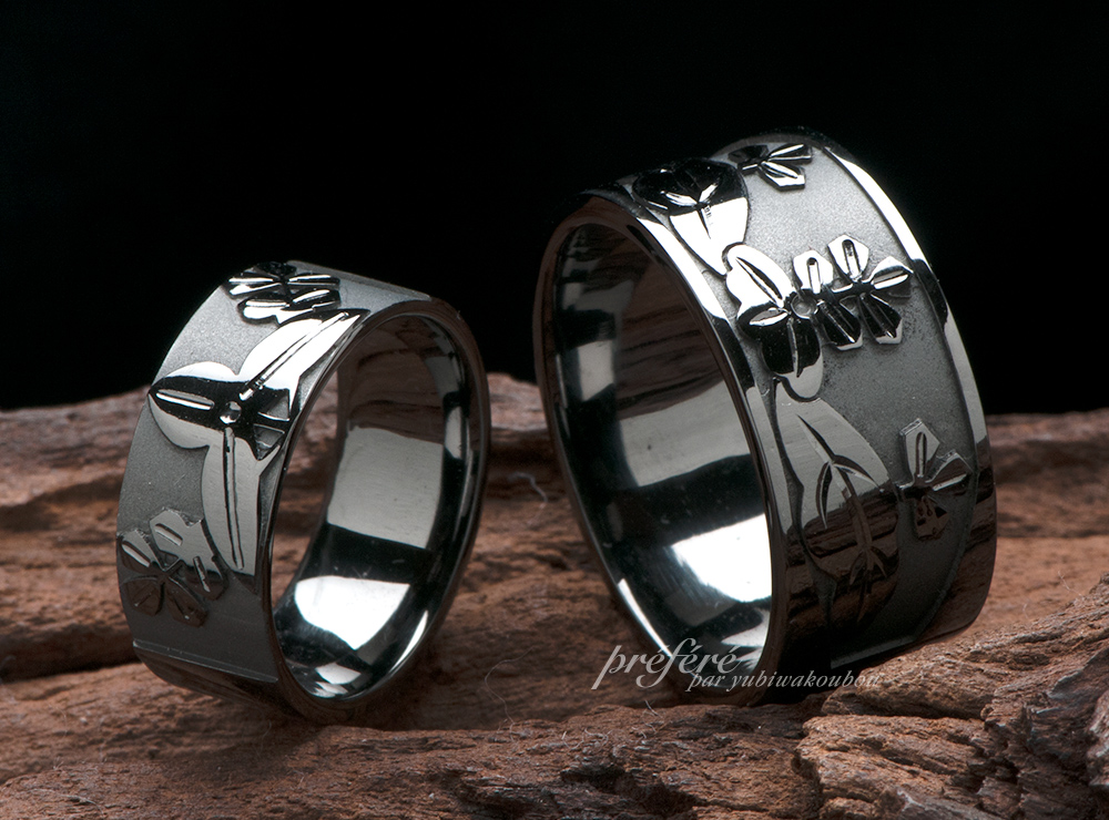 ブラックリング 結婚指輪オーダー,家紋 結婚指輪オーダー