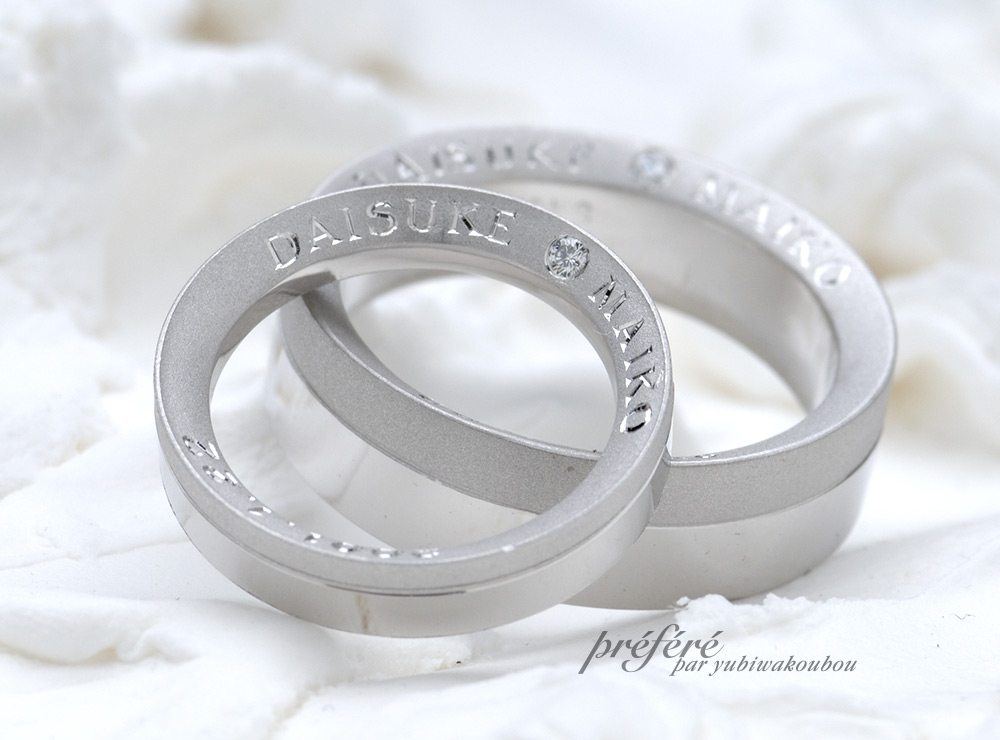 側面デザイン 結婚指輪オーダー,シンプルデザイン 結婚指輪オーダー