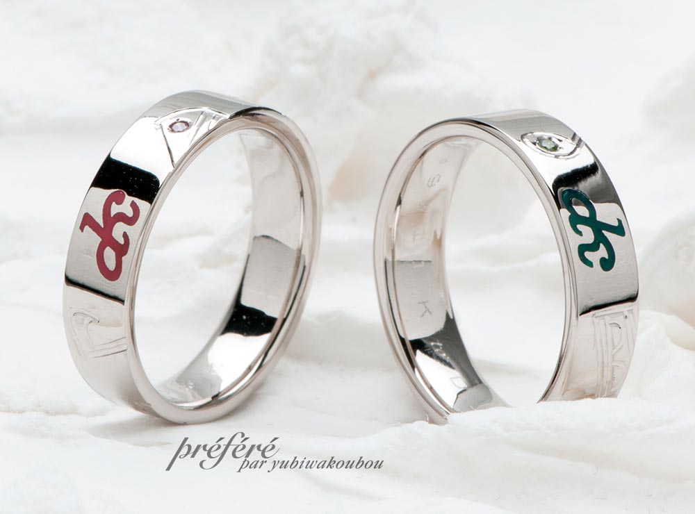 イニシャル 結婚指輪オーダー,音符 結婚指輪オーダー
