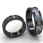 結婚指輪オーダーは漢字を入れたブラックリング