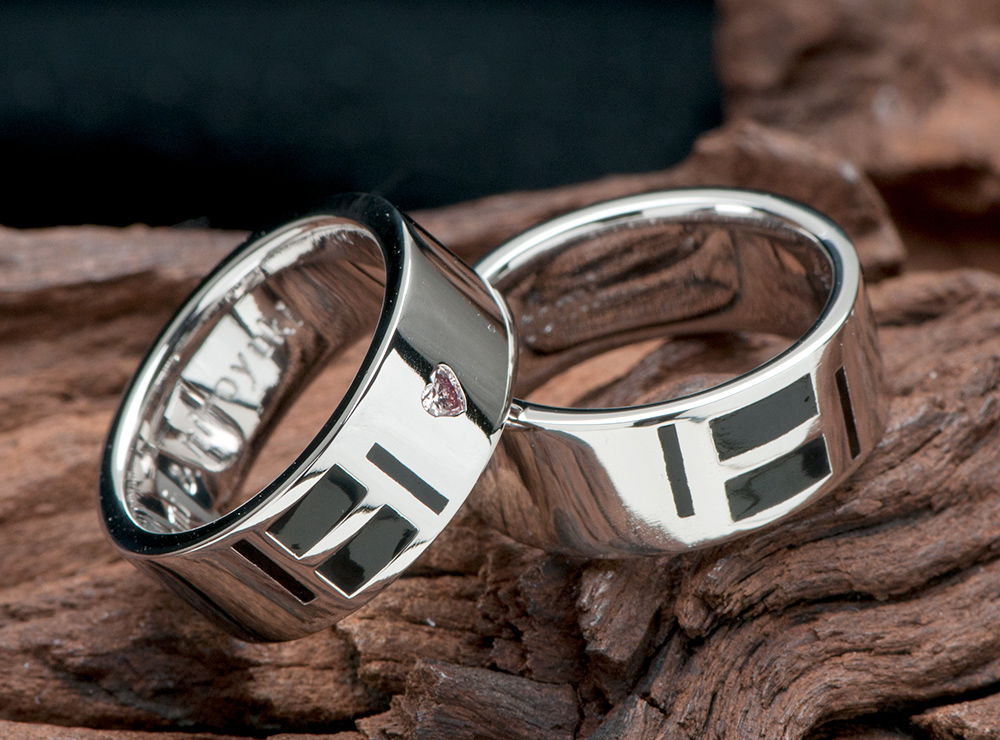 幅広リング 結婚指輪オーダー,ブラックカラ－ 結婚指輪オーダー