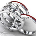 婚約指輪に結婚指輪をセットするオーダーでお創りするセットリング