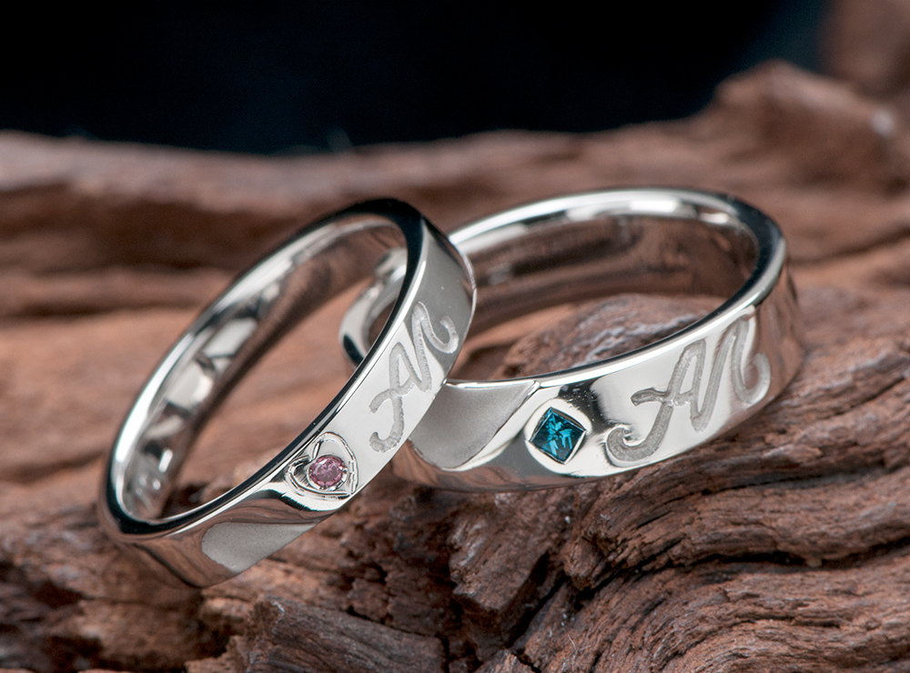 ハート 結婚指輪オーダー,ペアデザイン 結婚指輪オーダー,イニシャル 結婚指輪オーダー