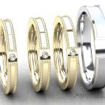 結婚指輪はミル打ちとダイヤを入れてシンプルデザインでオーダーメイド