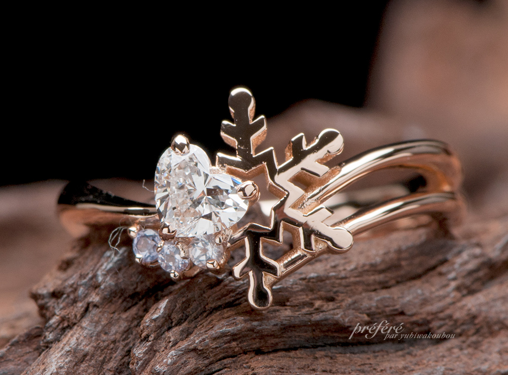 雪の結晶 婚約指輪オーダー プロポーズ 
