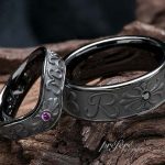 ブラックリング, 結婚指輪,クロス 結婚指輪オーダー,イニシャル 結婚指輪
