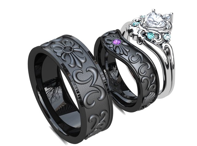 結婚指輪を婚約指輪と重ねつけするセットリング