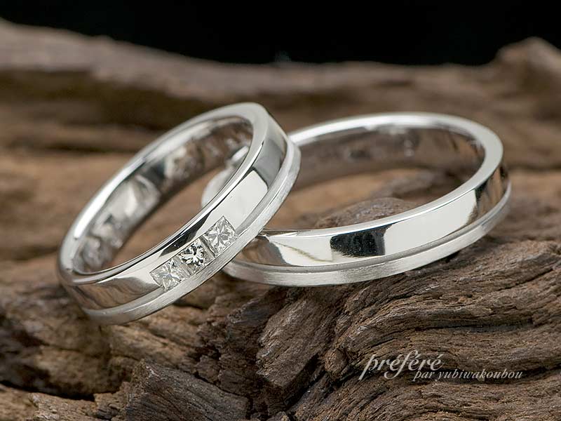 世界に一つだけのシンプルなデザインの結婚指輪
