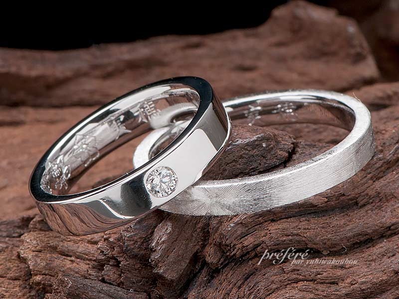 シンプルなデザインの鍛造リングはオーダー結婚指輪