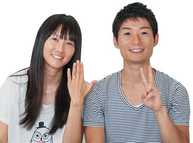 ハートのダイヤで婚約指輪をオーダーでお作りいただいたお客様