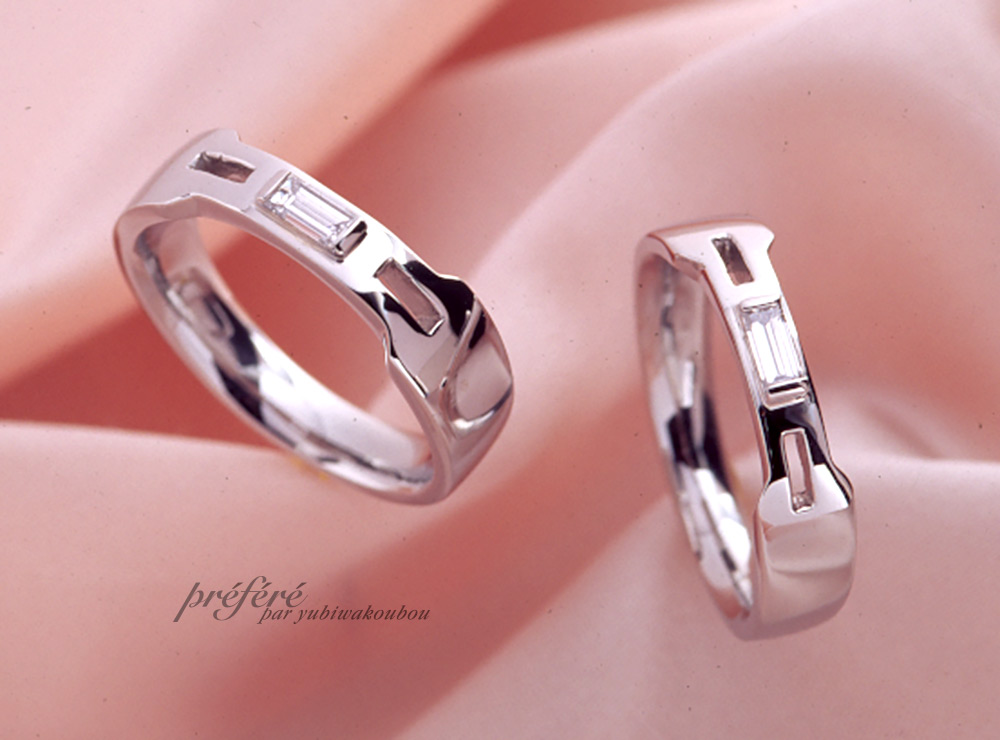バケットダイヤを入れた結婚指輪はオーダーで空間をデザインした指輪