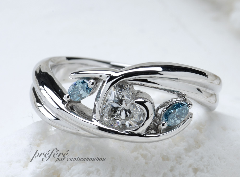 ハートダイヤの婚約指輪（エンゲージリング）はオーダーで