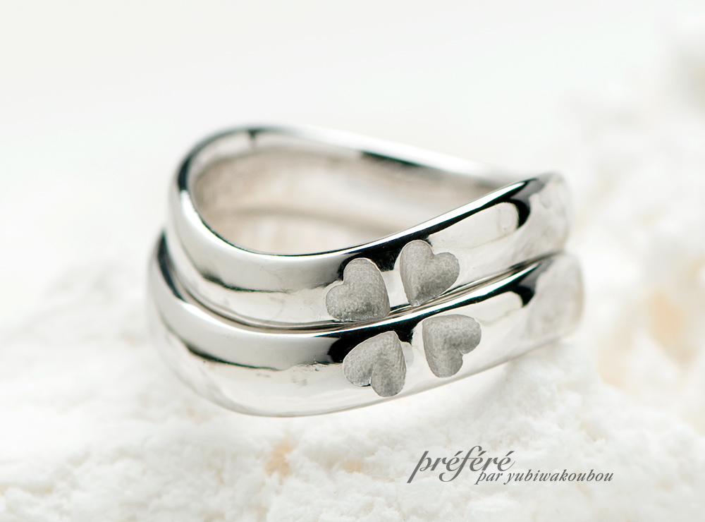 幸せ四つ葉のクローバーの結婚指輪をオーダーメイド