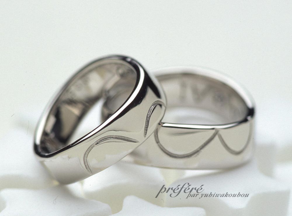 優しいひねりウデ形状のマリッジリング（結婚指輪）をオーダーメイド