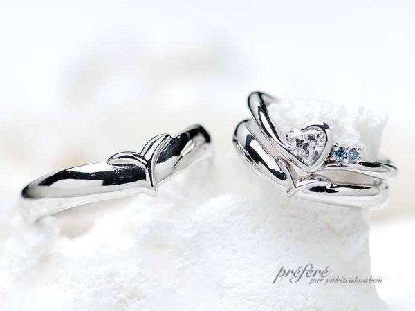 結婚指輪＆婚約指輪の重ねつけリング