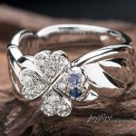 結婚15周年記念の指輪は幸せ四つ葉のクローバと天使の羽根モチーフ