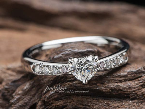 ハートダイヤとファンシーピンクダイヤの婚約指輪オーダー