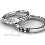 ピンク ブラック ダイヤを入れた結婚指輪