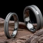 バケットダイヤとブラック仕上げの結婚指輪はオーダー
