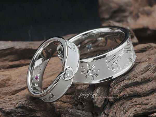 ハートダイヤとマリア様を入れた結婚指輪はオーダーメイド