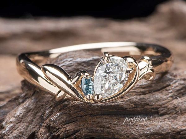 【フルオーダー】カラーチェンジガーネットを入れた婚約指輪