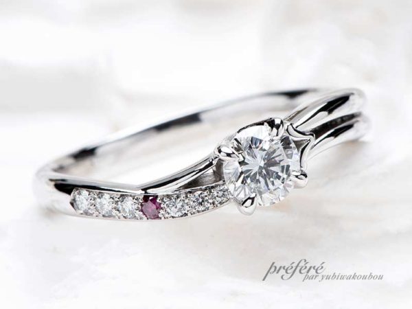母から受け継がれるダイヤモンドを使ったオリジナル婚約指輪