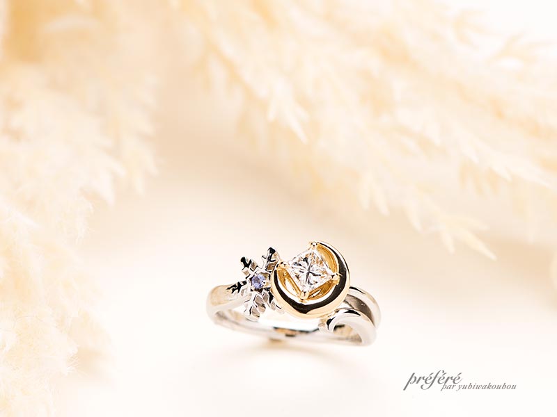 【フルオーダー】プリンセスカットダイヤの婚約指輪