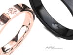 カナダのエーデルワイス、日本の桜を入れた結婚指輪のCG