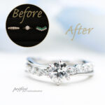 祖母から受け継いだ3つのリングを結婚式で輝くダイヤリングへ before after