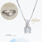婚約指輪を娘さんへ譲るピンクダイヤのペンダントへ before after